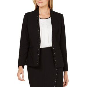 Calvin Klein NWT $149 Black Studded Open Front Blazer, Women’s Size 16